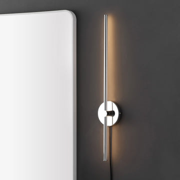 Anton 27.25" Modern Minimalist Iron Adjustable Bar Integrated LED Plug-In Sconce